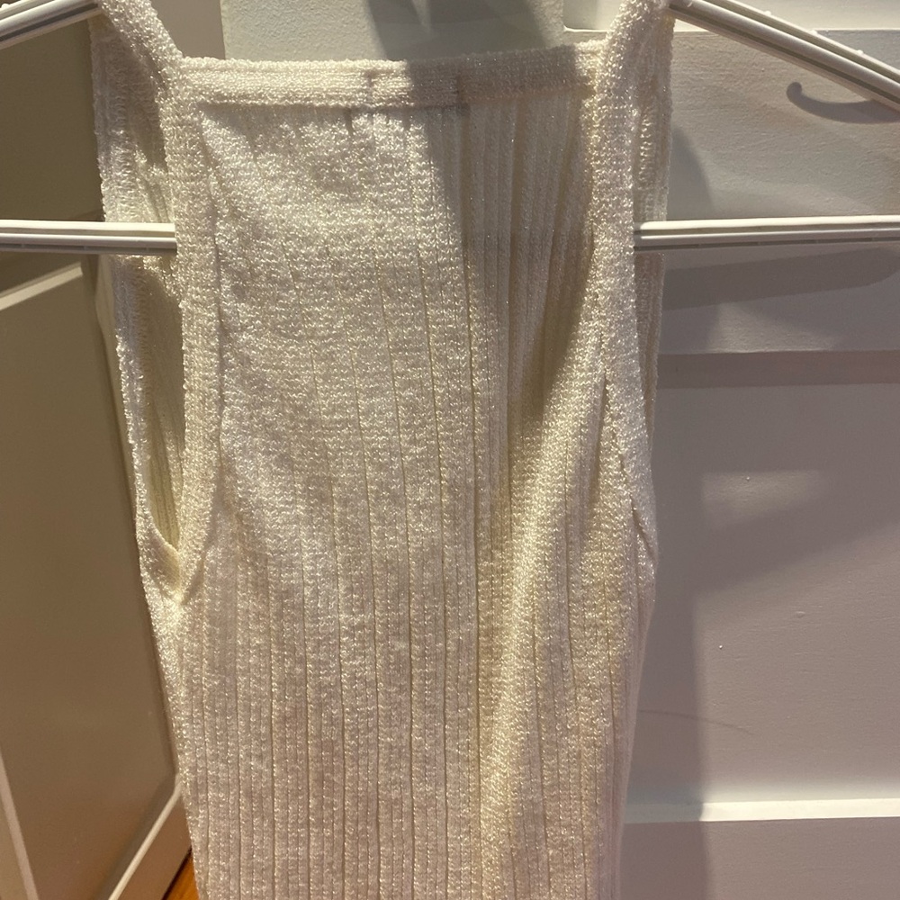 Sparkly Ivory Ribbed Knit Top - Picture 3 of 3